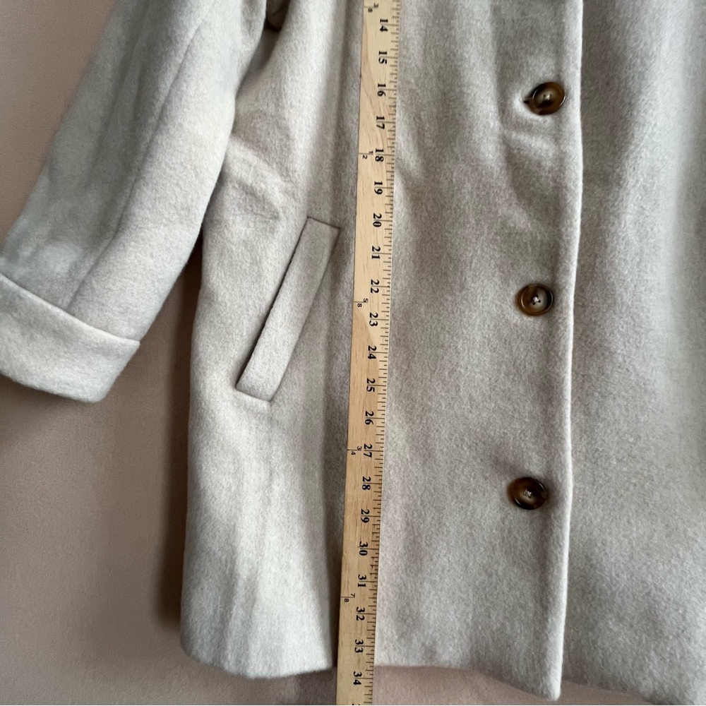 Reformation Irene Cream Wool Coat Size L NWT Classic Minimalist - Picture 10 of 14